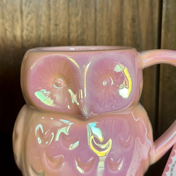 Iridescent Pink Owl Mug - Peppermint and Pine Collection - Picture 3 of 11